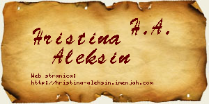 Hristina Aleksin vizit kartica